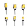 6Pcs Flush Trim Bit 6mm Shank Pattern Router with Bearing