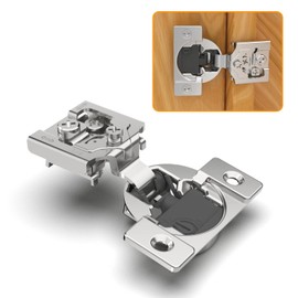 Chibery 10 Pack 3/4" Overlay 4D Soft Close Concealed Hinges for Face Frame Door, Adjustable Closing Speed, Smooth Slow Self Close Hinges, Satin Nickel, 105° Open Angle Stainless Steel Cabinet Hinges