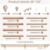 Wolistsa Boho Decorative Double Curtain Rod, 36-122 Inch, White Wood