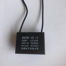 CompStudio 1PC 450V 4UF CBB61 Terminal Ceiling Fan Motor Running Rectangle Capacitor 2 Wires