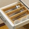 Hilislog Small Silverware Drawer Organizer Kitchen Utensils Bamboo Cutlery Tray