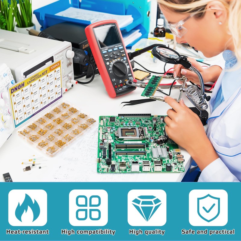 DNGH Ceramic Capacitor Set 24 Value 720 Pieces Capacitors Assortment