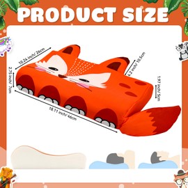 YAOZUP Schlummerkids Cushion, Calmly Children's Pillow 46 x 26 cm, Children's Pillow, Children's Pillow, Children's Pillow, Comfort Pillow, Ergonomic Cushion for Soft Dreams (Foxes)