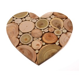 Heart Shaped Wooden Trivet for Hot Dishes - Romantic Idea For Everyone You Love - Natural Smell - Unique Handmade Art Decor in the Kitchen - Made by SPL Woodcraft Ukraine 8.7 x 7.9 x 0.6