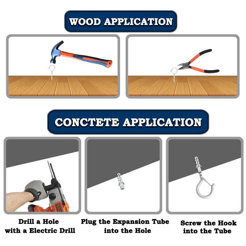 HEDGBOBO 20 Pack Q-Hanger Hooks for String Lights,Ceiling Hooks for