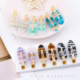 Cptots No Crease Hair Clips Creaseless Hair Clips Makeup Clips No Bend Hair Clips Flat Hair Clip For Styling Non Slip Hair Accessories For Women,Blue Khaki 12PCS