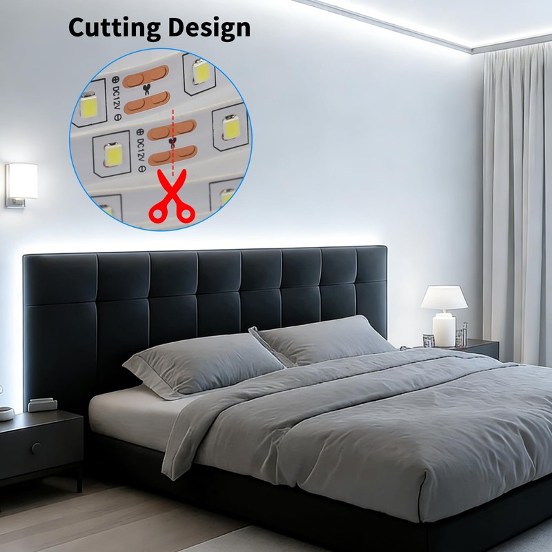 MATAHARAGA Dimmable LED Strip Lights with Knob Dimmer, 20ft 6500K