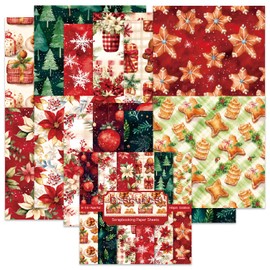 Merry Christmas Pattern Paper Scrapbook Paper Pad - 24 Sheets Colorful Journaling Paper Single-Sided CardStock Paper Pad for DIY Origami Decorative Craft Paper.( Merry Christmas)