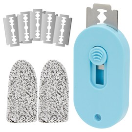 Fengsong ufo bread Lame,professiona dough scoring tool with extractable blade,sourdough bread tool for baking,scorer for sourdough razor scorer scoring patterns booklet & 5 razor blades (blue)