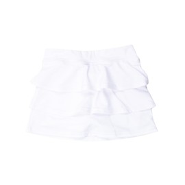 RuffleButts Girls Athletic Active Stretch Tennis Skort - White, 5