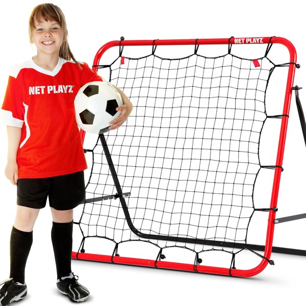 Soccer Rebounder Rebound Net, Kick-Back 3.3X3.3FT | Football Training Gifts, Aids & Equipment for Kids Teens & All Ages, Portable, 6 Adjustable Angles