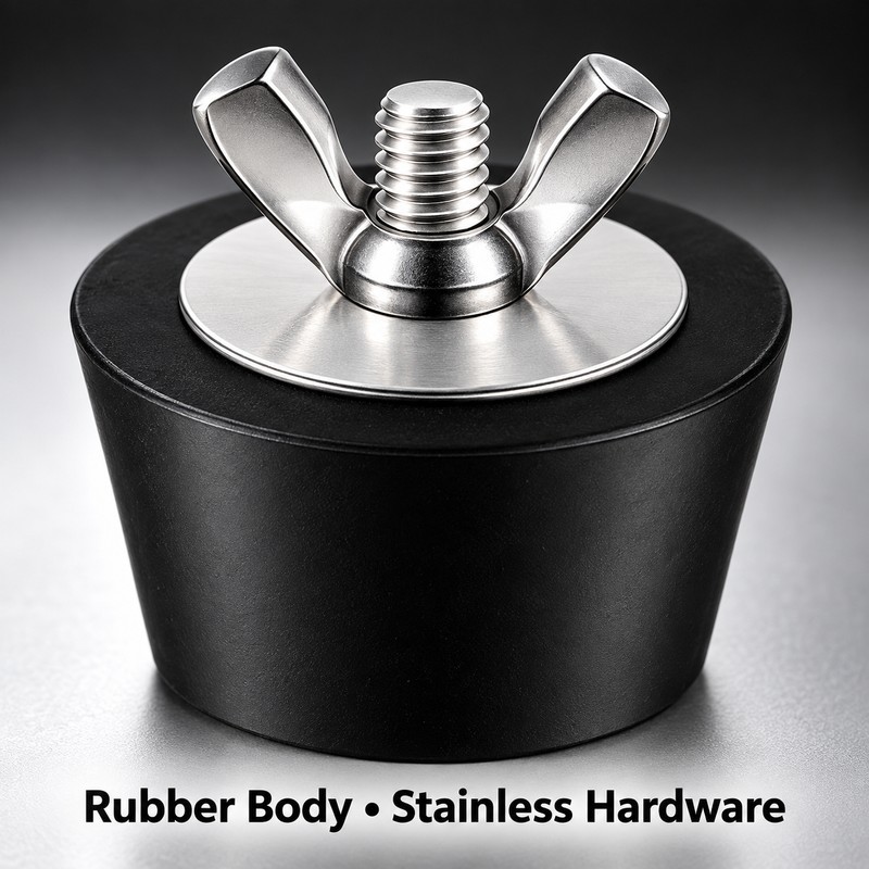 4 Pack 45mm Rubber Pool Winterizing Expansion Plugs with Stainless