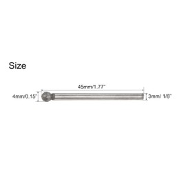 NACX 4mm Ball Shape Diamond Points Grinding Bit, 1/8" Shank Diamond Burr Bit, Diamond Burr Rotary Tool, for Jade, Jewelry, Stone, Ceramic, Grinding, Carving, Polishing, 25Pcs