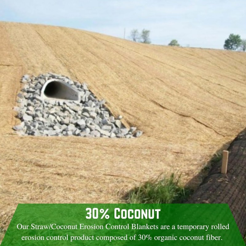 Farm Plastic Supply 100% Biodegradable Erosion Control Blanket - Straw/Coconut