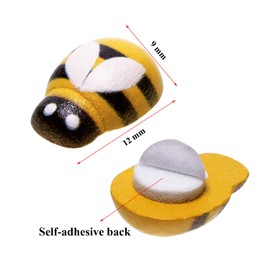 Penta Angel Tiny Wooden Bee Embellishments 50Pcs Self-Adhesive Painted Flatback Wood Bumble Bee Pieces for Scrapbooking Decoration and Craft DIY