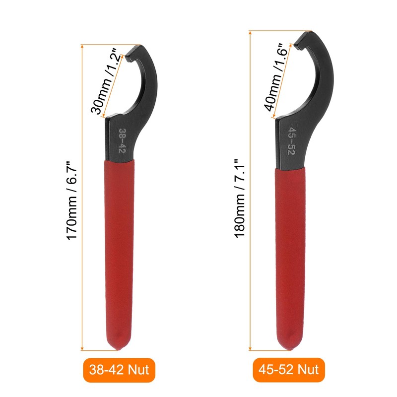 sourcing map C Hook Spanner Wrench for Lathe Clamping 38-42mm