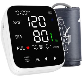 Blood Pressure Monitor CE Approved UK, Upper Arm Blood Pressure Machines for Home Use Accurate BP Cuff LED Backlight Display Heart Rate Detection 2x300 Records, Cuff 22-40cm
