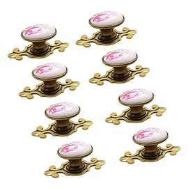 EBETA 10 Vintage Drawer Knobs, Cupboard Knobs, Furniture Knobs, Cupboard Handles, Door Knobs for Cupboard, Drawer, Made of Ceramic (Bronze Tulip)