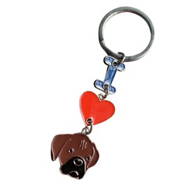 Dog Keychain, I Love Dog Pendant, Keychain, Metal, Pet ID Tags, Keychain, Dog Lover, Keychain, Gift, Boxer