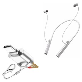 BoxWave Adapter Compatible with Moondrop Voyager - Micro SD Card miniReader, USB Type-C OTG Reader USB3.0 Adapter Keychain - Metallic Silver