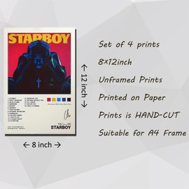 NILK The Weeknd Album Cover Limited Edition Posters (Set of 4) Unframed 8 in x 12 in (20 x 30 cm)