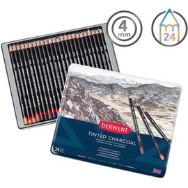 Derwent Tinted Charcoal Pencils Tin (Set of 24)