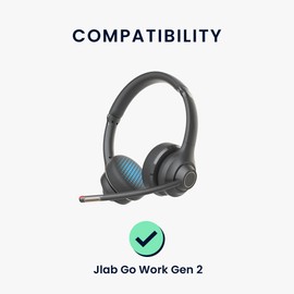 kwmobile 2X Ohrpolster kompatibel mit Jlab Go Work Gen 2 Polster - Kopfhörer Polster aus Kunstleder für Over Ear Headphones