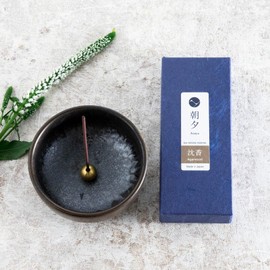 Asayu Japan Incense Gift Set with Low Smoke Incense and Incense Holder with Brass Stand, 100% Made in Japan - Agarwood Incense Sticks + Traditional Zen Incense Holder