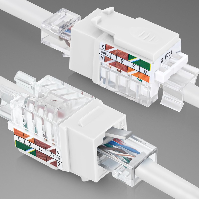 Everest Media Solutions 45° Angled CAT6 Keystone Jack in White