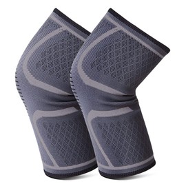 vaceci Knee Supporter, Knee Fixing, Sports, Knee Pain, Heat Retention, Injury Prevention, Joint Ligaments, Muscle Protection, Anti-Slip, Breathable, Stretchy, Mountain Climbing, Left and Right Unisex, Gray, L