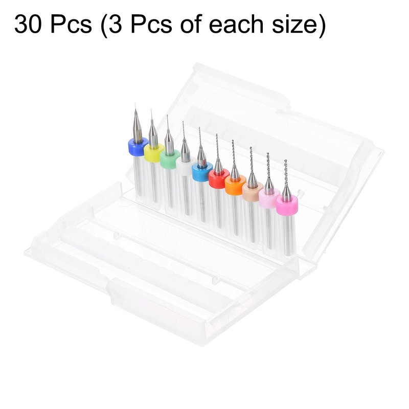 sourcing map 3 Set (30pcs) PCB Drill Bit Set 1/8"