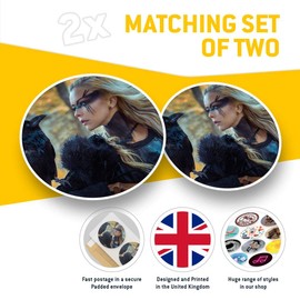 Awesome Vinyl Stickers (Set of 2) 15cm - Black Crow Viking Blonde Woman Fun Decals for Laptops,Tablets,Luggage,Scrap Booking,Fridges #44312