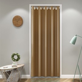 SK Studio Opaque Thermal Curtains with Eyelets Door Curtain Cold Protection & Heat Insulating for Bedroom Door Cupboard Curtain Coffee, 120 x 200 cm