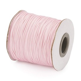 Craftdady Waxed Faux Leather Braided Waxed Cord for Jewellery Making, Macrame Beads, 180m, Pearl Pink