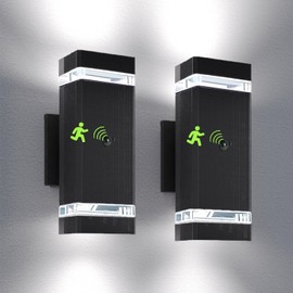 rosykite Motion Sensor Outdoor Wall Lights, Dusk to Dawn Exterior Light Fixtures with 3 Modes, Modern Up Down Wall Sconce, Waterproof Aluminum Porch Light for Garage, Patio, Front Door