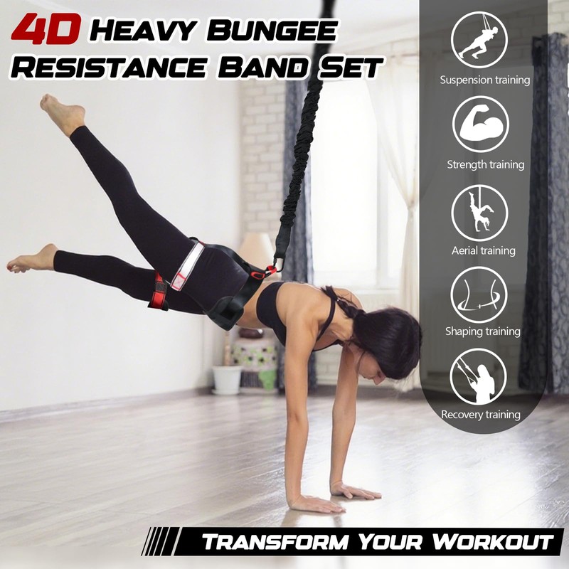 Heavy Duty Bungee Fitness Set – Professional 4D Bungee Resistance