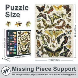 Butterflies Puzzle for Adults 1000 Pieces Insect Jigsaw Puzzles for Adults Butterfly Adult Puzzles 1000 Pieces Challenging Puzzle - Finished Size is 27.5 x 19.7