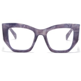 Long Keeper Blue Light Glasses Women's Cat Eyes Anti Blue Light Computer Glasses Blue Light Blocking Glasses Oversized Square Anti Glare Blue Light Filter Glasses, Purple leopard