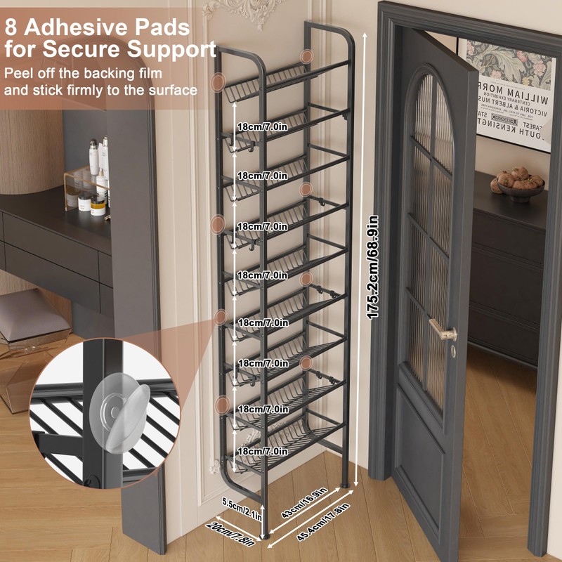 UMDONX 9 Layer Shoe Rack for 18 Pairs Shoes, Freestanding