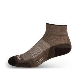 USA Made - Ankle Socks - Micro Weight Full Cushion - Trail Running Socks - Merino Wool - Mountain Heritage - Coffee - Medium