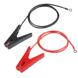 EDOBLUE Electric Fence Wire Connect,3 Ft Electric Fence Charger Solar Fence Charger Fence Lead Copper Wire with Alligator Clip (Black+Red)