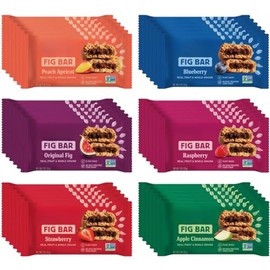 Whole Wheat Fig Bars 6 Flavor Variety Pack, Healthy Breakfast Fig Bars Variety Pack - 2 oz Bars 28 Pack