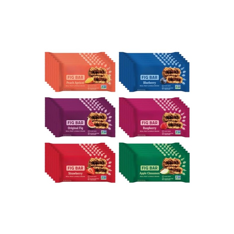 Whole Wheat Fig Bars 6 Flavor Variety Pack, Healthy Breakfast