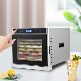 Food Dehydrators for Various Fruits, Vegetables, Durable Food-grade Stainless Steel Dryer Machine with 24H Adjustable Digital Timer, 95ºF-167ºF Temp Control, 110V/700W, Safety Over Heat Protection (8-tier)