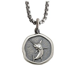 NAUTORA Marlin Necklace - Pendant Crafted in Sterling Silver on a 22" Box Chain