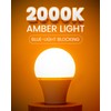 Bonlux Amber Light Bulbs 2000K, A19 9W E26 LED Yellow