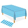 AhfuLife Oktoberfest Tablecloth, 1/2/4 Pcs Oktoberfest Tablecover Bavarian Blue White