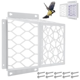 Acrux7 Dryer Vent Cover, Dryer Vent Bird Guard, 7 x 7 x 5 Inch Galvanized Steel for 3" to 4" Bathroom Exhaust Fan Ventilation Cover (White)