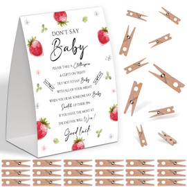 Strawberry Berry Shower Decorations,Don't Say Baby Baby Shower Game,Gender Neutral Baby Shower Decorations,Small Clothespin Game,Baby Shower Ideas,Baby Shower Games 50 Guest,Party Supplies