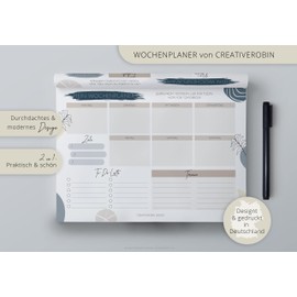 Weekly Planner Pad A4 with 50 Sheets I CreativeRobin